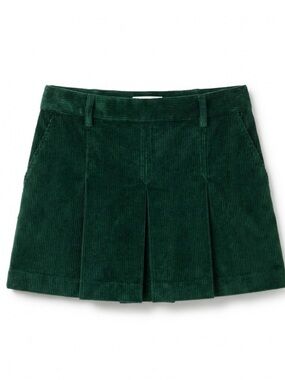 Miu Miu Deep Green Corduroy A-Line micro mini Skirt